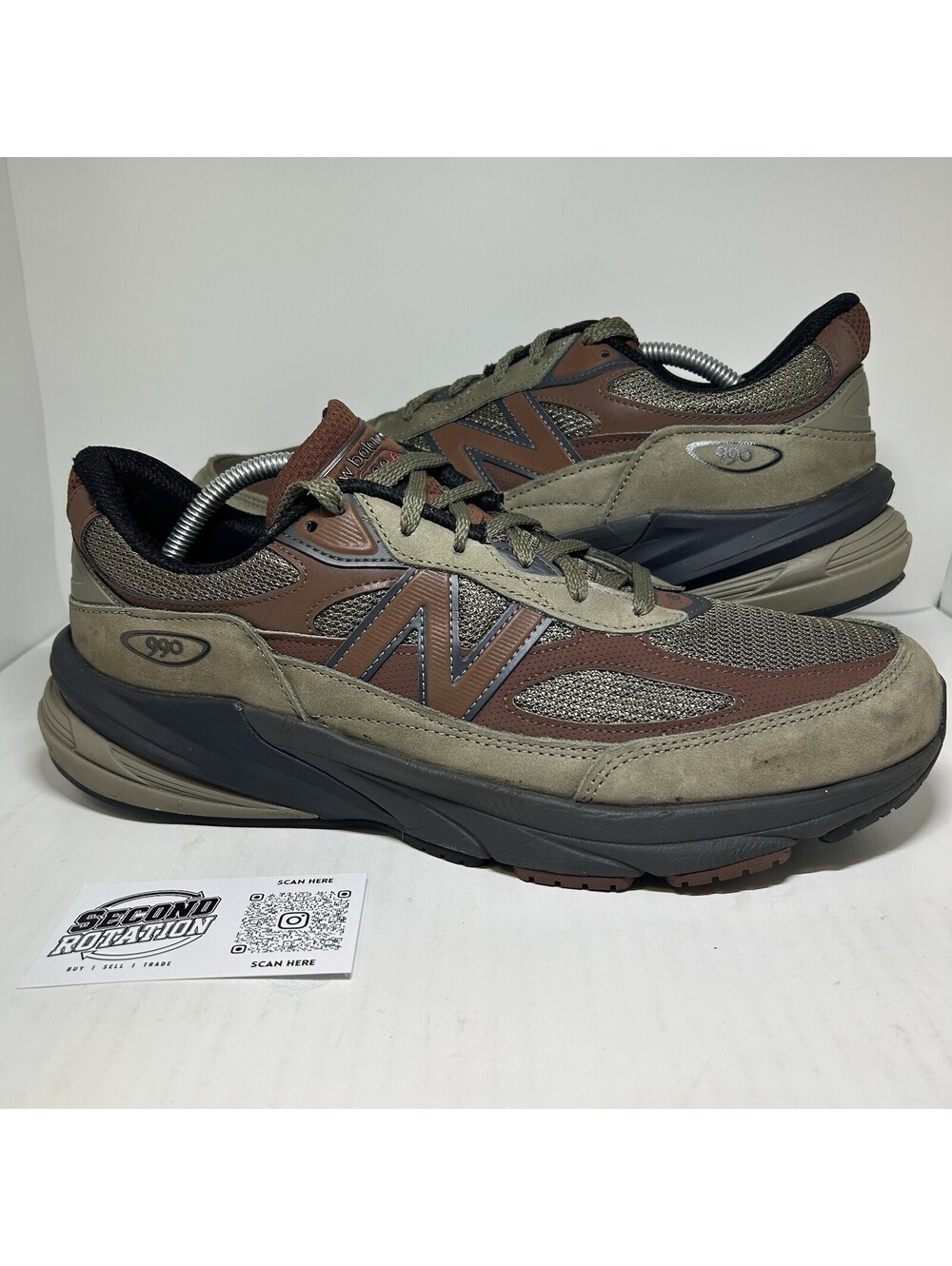 New Balance 990v6 MiUSA Dark Camo Rich Oak - Size 12 - (U990CA6)